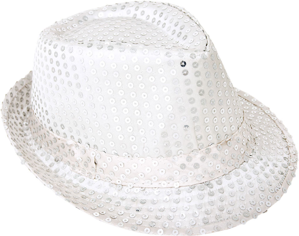 Карнавальный аксессуар Шляпа с пайетками белая