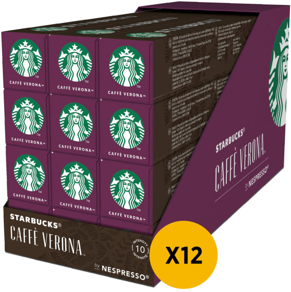 Кофе в капсулах Starbucks Сaffe Verona для системы Nespresso 10шт (упаковка 12 шт.)