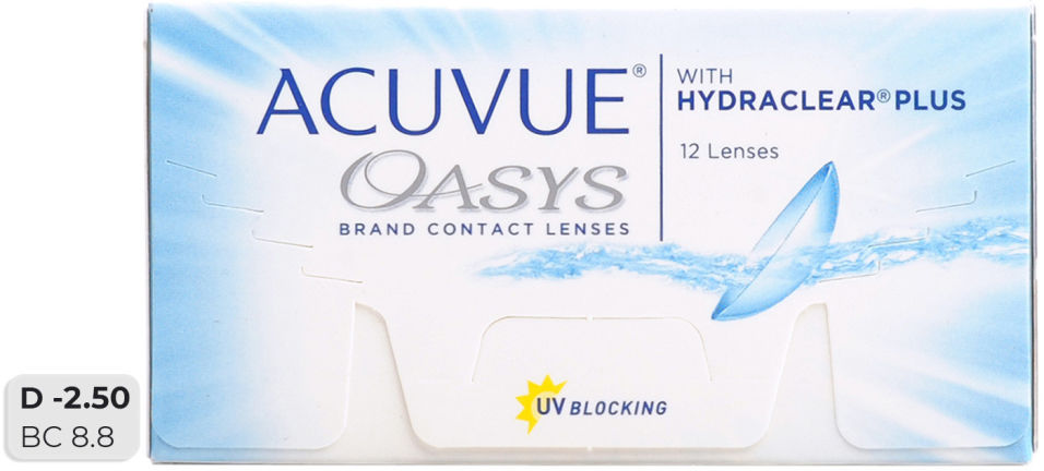 Отзывы о Контактные линзы Acuvue Oasys Hydraclear Plus Двухнедельные -2.5/14.3/8.8 12шт Отзывы о Контактные линзы Acuvue Oasys Hydraclear Plus Двухнедельные -2.5/14.3/8.8 12шт