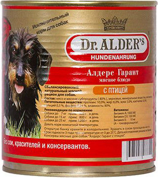 Корм для собак Dr.Alders Алдерс Гарант Мясное блюдо с птицей 750г Корм для собак Dr.Alders Алдерс Гарант Мясное блюдо с птицей 750г