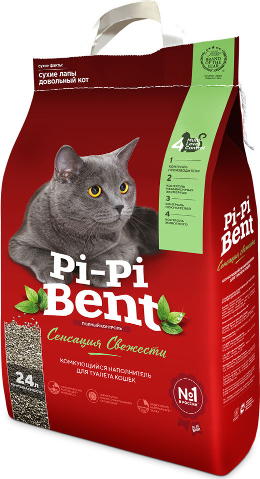 Наполнитель Pi-Pi Bent Сенсация свежести 24л Наполнитель Pi-Pi Bent Сенсация свежести 24л