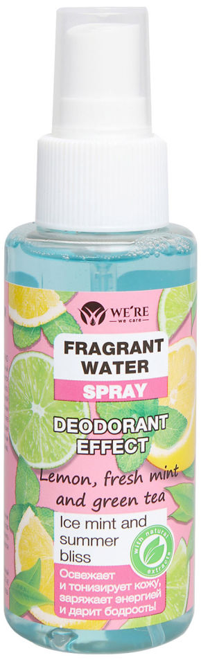 Вода-спрей Were we care Ice mint and summer bliss с дезодорирующим эффектом 100мл