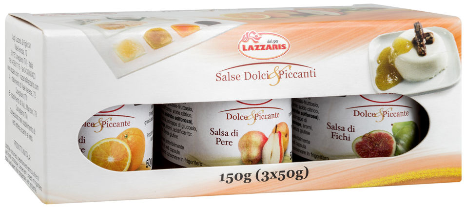 Набор соусов Lazzaris сладко-пикантные из Груши Апельсина и Инжира 3шт*150г