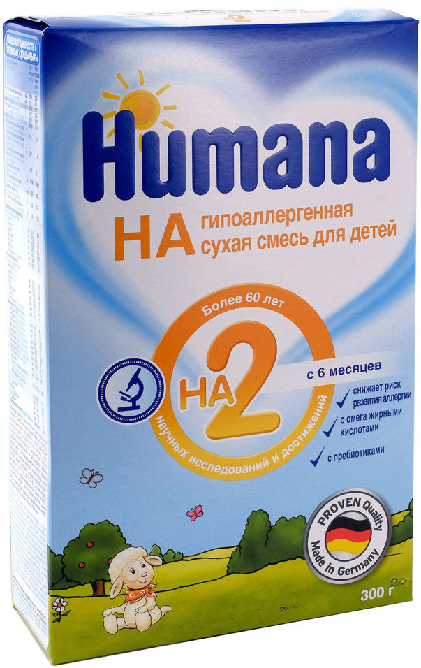 Смесь Humana НА 2 Гипоаллергенная с 6 месяцев 300г