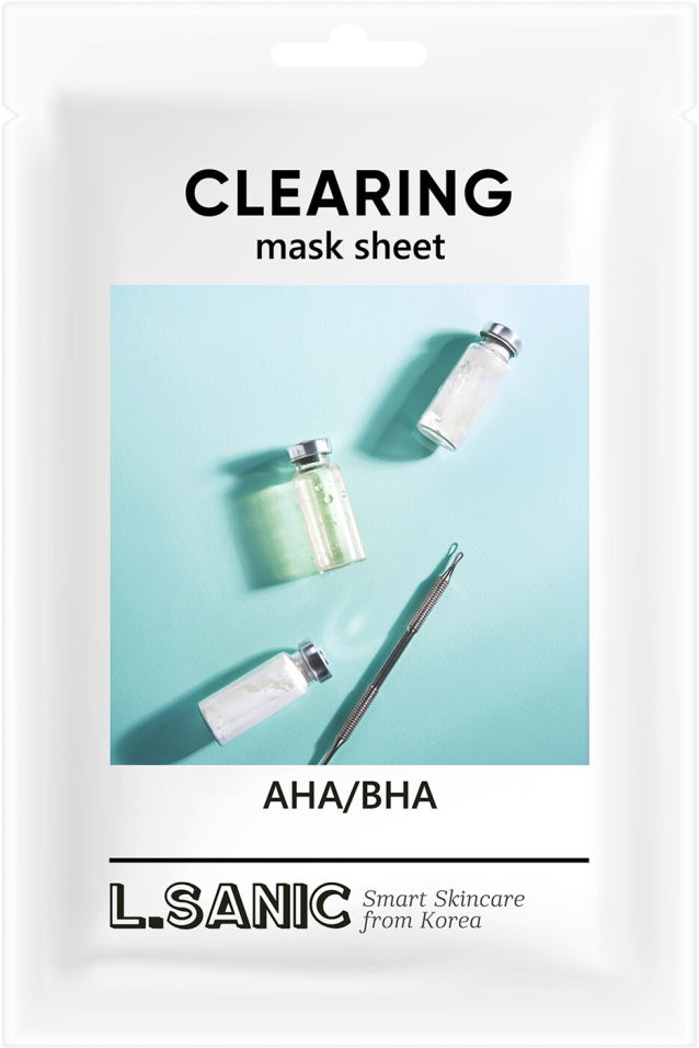 Маска для лица LSanic Clearing с кислотами AHA BHA для очищения пор 25мл