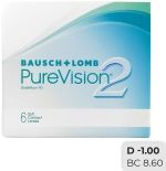 Контактные линзы Pure Vision 2 Ежемесячные -1.00/14.0/8.6 6шт Контактные линзы Pure Vision 2 Ежемесячные -1.00/14.0/8.6 6шт