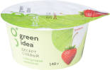 Десерт Green Idea Соевый с йогуртовой закваской и соком клубники 140г Десерт Green Idea Соевый с йогуртовой закваской и соком клубники 140г
