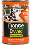 Влажный корм для взрослых собак Monge BWild Grain Free из индейки с тыквой и кабачками 400г