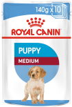 Влажный корм для щенков Royal Canin Puppy Medium для средних пород кусочки в соусе 140г