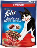 Сухой корм для кошек Felix Двойная Вкуснятина с мясом 750г