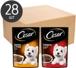 Набор влажных кормов для собак Cesar Два вкуса желе 14шт*85г и ломтики в соусе 14шт*85г