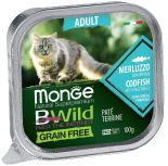 Влажный корм для кошек Monge BWild Grain Free беззерновой из трески с овощами 100г