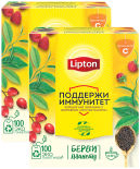 Чай черный Lipton Витамин C Шиповник Листья малины 100*1.5г