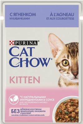 Корм для котят Cat Chow Ягненок и Кабачок в соусе 85г