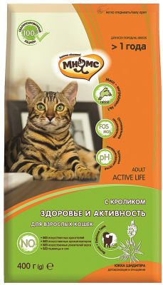 Сухой корм для кошек Мнямс Active Life Сухой с кроликом 400г