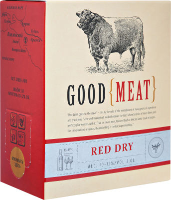 Вино Good Meat красное сухое 12%.3л