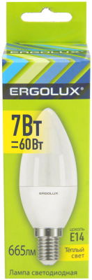 Лампа светодиодная Ergolux LED E14 7Вт