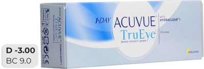 Контактные линзы Acuvue TruEye with HydraClear Однодневные -3/14.2/9.0 30шт