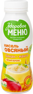 Кисель овсяный Здоровое Меню с бананом и манго 250мл