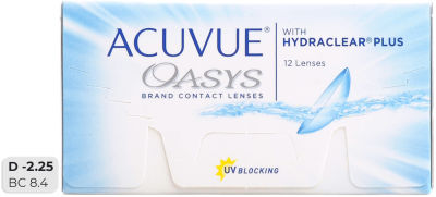 Контактные линзы Acuvue Oasys Hydraclear Plus Двухнедельные -2.25/14.3/8.4 12шт