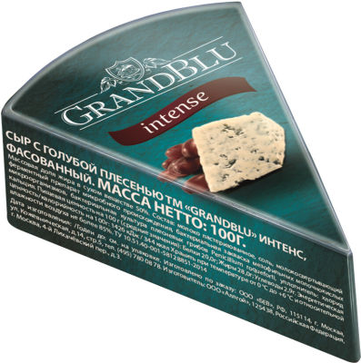 Сыр GrandBlu Intense с голубой плесенью 50% 100г