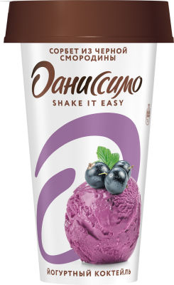 Коктейль йогуртный Даниссимо Shake&Go Сорбет из сочной черной смородины 2.7% 190г