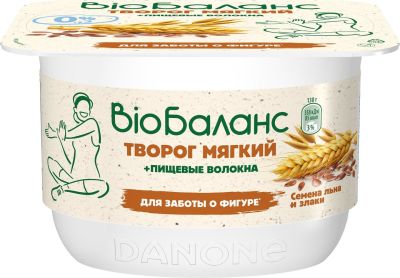 Творог Bio Баланс Семена льна и Злаки 0.3% 130г