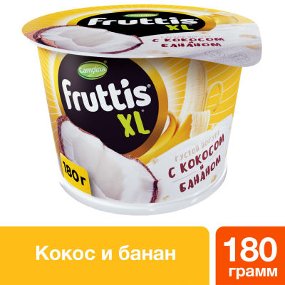 Йогурт Fruttis XL с кокосом и бананом 4.3% 180г