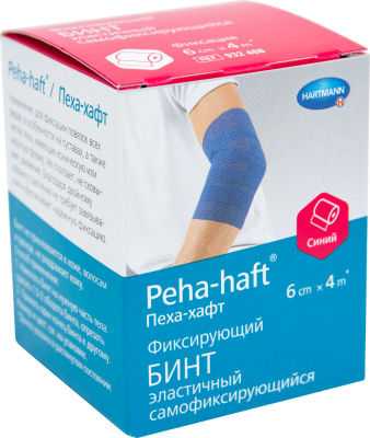 Бинт Peha-haft самофиксирующийся 4м*6см синий