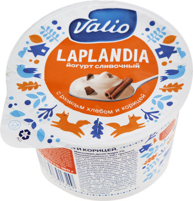 Йогурт Valio Laplandia сливочный с ржаным хлебом и корицей 7% 180г