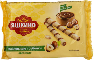 Трубочки вафельные Яшкино Ореховые 190г