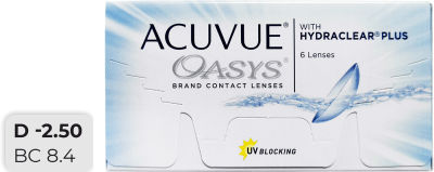 Контактные линзы Acuvue Oasys with Hydraclear Plus Двухнедельные -2.50/14/8.4 6шт
